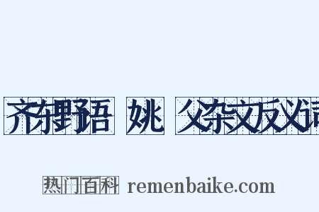 齐东野语·姚幹父杂文反义词是什么意思的图片